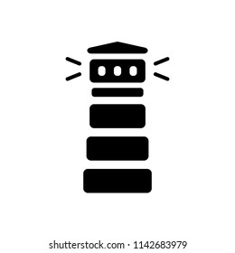 Lighthouse black and white vector logo 