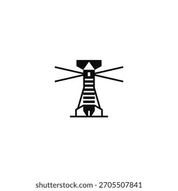 Leuchtturm und Blitz kreatives Logo-Design.