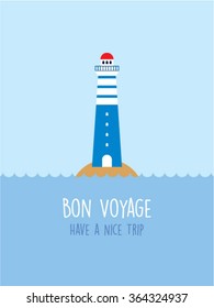 lighthouse bon voyage have a nice trip card