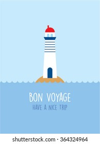 lighthouse bon voyage have a nice trip card