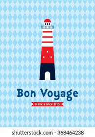lighthouse bon voyage have a nice holiday greeting card