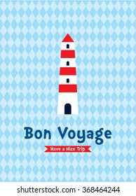 lighthouse bon voyage have a nice holiday greeting card