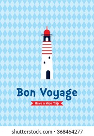 lighthouse bon voyage have a nice holiday greeting card