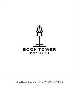 lighthouse book logo. lighthouse icon design