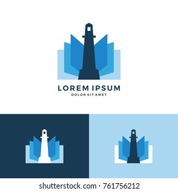 lighthouse book logo vector icon download