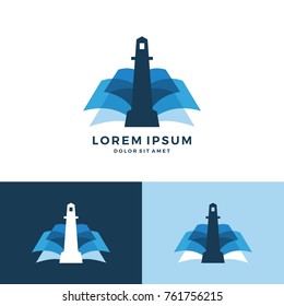 lighthouse book logo vector icon download