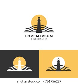 lighthouse book logo vector icon download