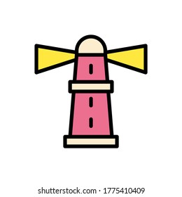 Lighthouse, building icon. Simple color with outline vector elements of vacation icons for ui and ux, website or mobile application