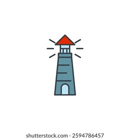Lighthouse Building icon symbol vector illustration isolated on white background