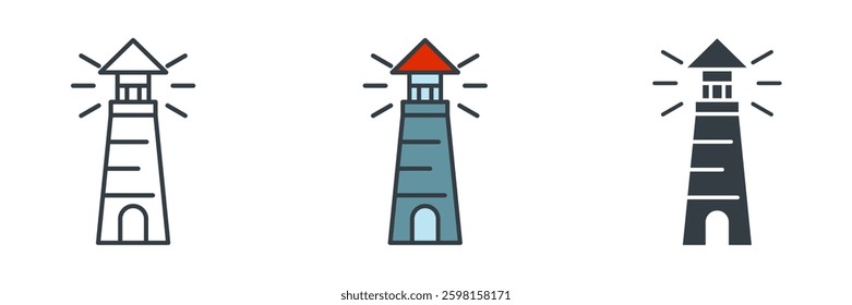 Lighthouse Building icon symbol vector illustration isolated on white background
