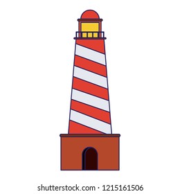 Lighthouse building isolated
