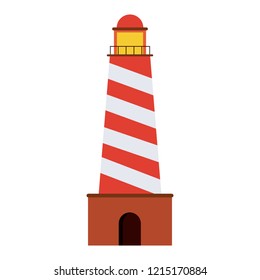 Lighthouse building isolated