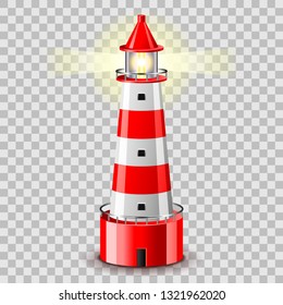 Lighthouse building isolated on grey photo-realistic vector illustration