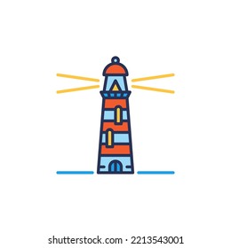 Lighthouse Building with Light vector concept colored icon or symbol