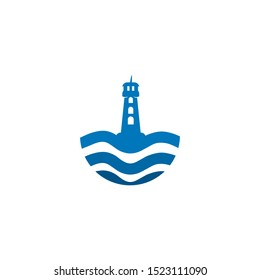 Lighthouse building logo design inspiration vector illustration template