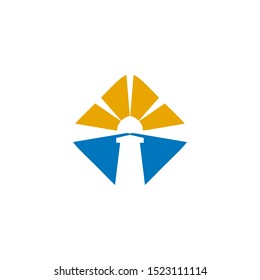 Lighthouse building logo design inspiration vector illustration template