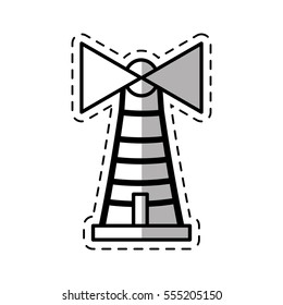 lighthouse building sea shadow vector illustration eps 10