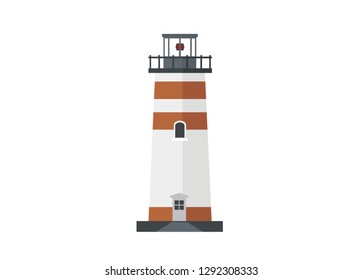 lighthouse building simple flat illustration