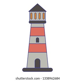 Lighthouse building symbol isolated blue lines