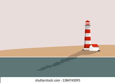 Lighthouse by the sea summer vector