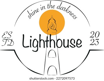 lighthouse and candle, logo, conceptual