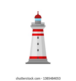 Lighthouse caretaker platform. Vector illustration on white background.