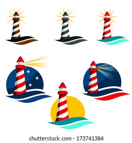 Lighthouse cartoon icon