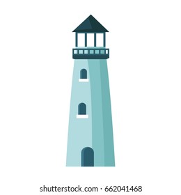 lighthouse cartoon structure on shore