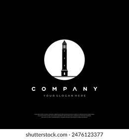 Lighthouse Circle Emblem logo Premium Design