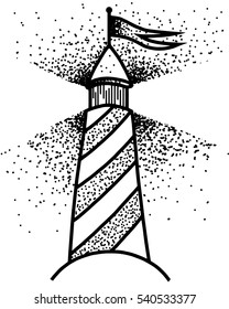 Lighthouse coast caricature