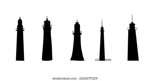 Faro. Edificio de arquitectura costera. Beacon con ventanas. Ilustración del vector