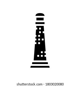lighthouse coastline building glyph icon vector. lighthouse coastline building sign. isolated contour symbol black illustration