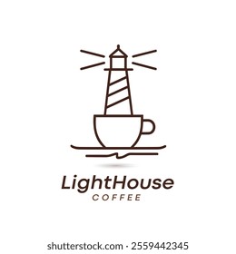 lighthouse coffee logo. lighthouse cafe icon