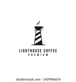 Lighthouse coffee logo design template