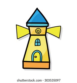 lighthouse color doodle