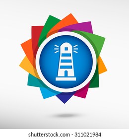 Lighthouse color icon, vector illustration. Flat design style