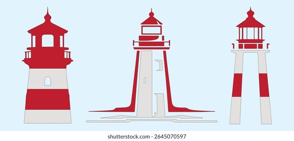 Lighthouse Colorful Vector Illustration Design Collection