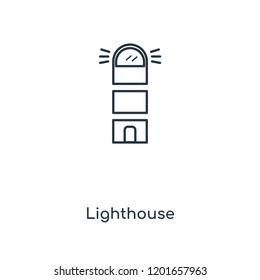 Lighthouse concept line icon. Linear Lighthouse concept outline symbol design. This simple element illustration can be used for web and mobile UI/UX.