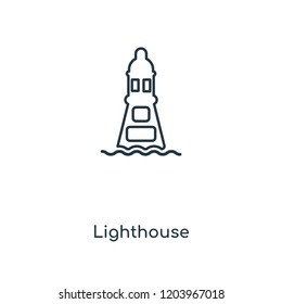 Lighthouse concept line icon. Linear Lighthouse concept outline symbol design. This simple element illustration can be used for web and mobile UI/UX.