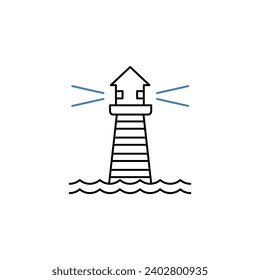 Lighthouse concept line icon. Simple element illustration. Lighthouse concept outline symbol design.