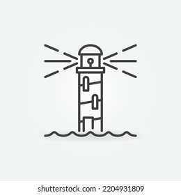 Lighthouse concept minimal vector icon or sign in outline style