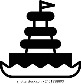 Lighthouse in the concept of tourism. The ship is tall and has a lot of pillars