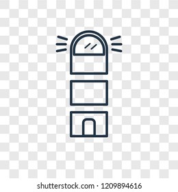 Lighthouse concept vector linear icon isolated on transparent background, Lighthouse concept transparency concept in outline style