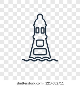 Lighthouse concept vector linear icon isolated on transparent background