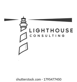 lighthouse and consulting logo  icon and template