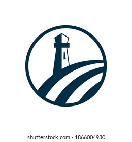 diseño del logotipo de la torre costal del faro