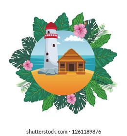 lighthouse with cottage