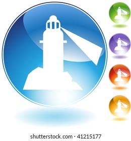 Lighthouse crystal icon isolated on a white background.