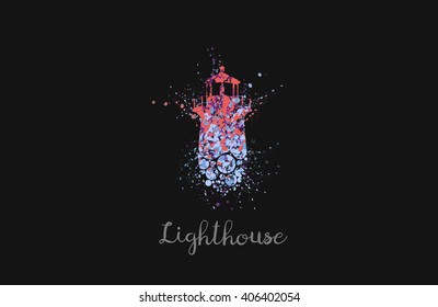 Lighthouse design. color lighthouse. Lighthouse logo.