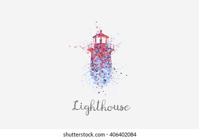 Lighthouse design. color lighthouse. Lighthouse logo.